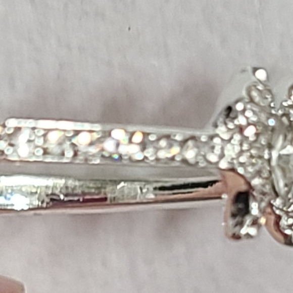 AK Silvertone Butterfly Hinge Bangle Bracelet - Picture 3 of 6